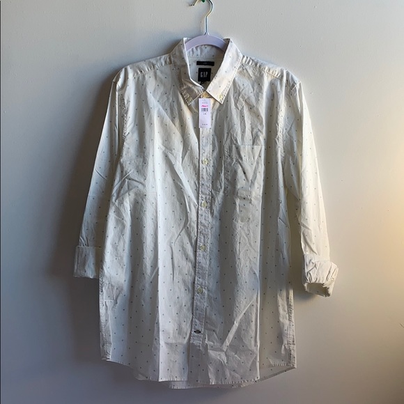 Gap Button Down Shirt Green Diamond Pattern - Picture 8 of 9